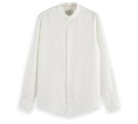 Scotch & Soda Linen Stand Up Collar Shirt, Camiseta Hombre, Off White, M