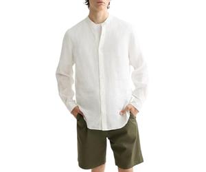 Scotch & Soda Linen Stand Up Collar Shirt, Camiseta Hombre, Off White, M