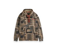 Scotch & Soda Loose-fit Overdyed All-over Printed Hoodie Plaza Taupe Talla: XL | Sudaderas con Capucha Outlet | Hombre | Negro