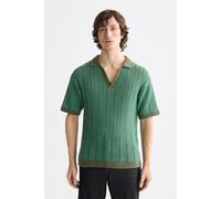 Scotch & Soda Open Structured Knitted V-neck Polo Thyme Talla: L | Jerséis Outlet | Hombre