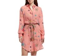 Scotch & Soda Oversized Shirt Dress With Multicolor Embroidery Sea Life Em Talla: 38 | Outlet | Mujer | Blanco