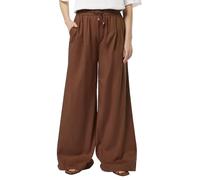 Scotch & Soda Pantalones Casuales de algodón para Mujer de Gasa de Tiro Alto y Pierna Ancha, Cold Brew, XS / 30L