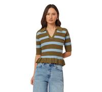 Scotch & Soda Pointelle Peplum Tee Green Moss/cerulean Talla: M | Sudaderas con Capucha Outlet | Mujer | Verde