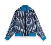 Scotch & Soda Printed Reversible Bomber Jacket, Chaqueta, Mujer, House Of Mirrors Blue/Black, XL