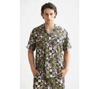 Scotch & Soda Printed Short-sleeved Tencel Shirt Zig Zag Patchwork Multi Talla: S | Camisas Casuales Outlet | Hombre
