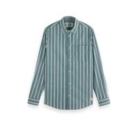 Scotch & Soda Regular Fit Dobby Stripe Shirt Pitch Green Pinstripe Talla: S | Camisas de Trabajo Outlet | Hombre | Verde