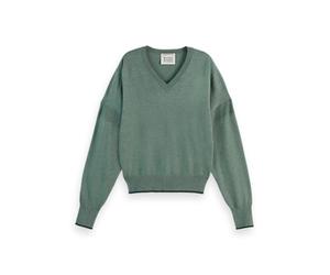 Scotch & Soda Relaxed-Fit V-Neck Pullover, Suéter Mujer, Park Green Melange, S