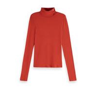 Scotch & Soda Roll up Neck LS T-Shirt, Camiseta Mujer, Ketchup, M