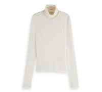 Scotch & Soda Roll up Neck LS T-Shirt, Camiseta Mujer, Off White, XL