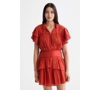 Scotch & Soda Ruffled Mini Dress With Gathered Waist Ketchup Talla: 36 | Mini Vestidos Outlet | Mujer | Blanco