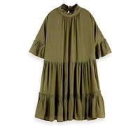 Scotch & Soda Short Dress with Ruffle Sleeve Detail Vestido Informal, Army Green, 48 Unisex Adulto