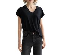 Scotch & Soda Slub V-Neck T-Shirt, Camiseta Mujer, Negro, M