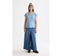 Scotch & Soda Slub V-neck T-shirt Faded Denim Talla: L | Camisetas de Seda Outlet | Mujer | Azul