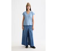 Scotch & Soda Slub V-neck T-shirt Faded Denim Talla: M | Camisetas de Seda Outlet | Mujer | Azul