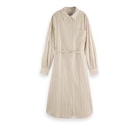 Scotch & Soda Striped Midi Shirt Dress Vestido Informal, Desert Sand Stripe with Lurex, 40 para Mujer
