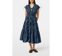 Scotch & Soda Tiered Poplin Midi Dress House Of Mirrors Blue Talla: 36 | Vestidos Midi Outlet | Mujer | Azul