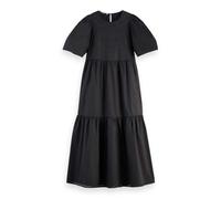 Scotch & Soda Vestido Informal de algodón para Mujer con Bordado de Sarga, Negro, 38