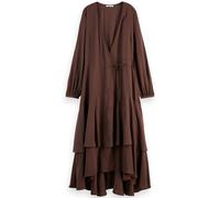 Scotch & Soda Viscose Jacquard Midi Wrap Dress Coffee Talla: 34 | Vestidos Midi Outlet | Mujer | Marrón