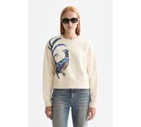 Scotch & Soda Washed Artwork Loose Fit Sweater Eggnog Talla: M | Sudaderas con Capucha Outlet | Mujer