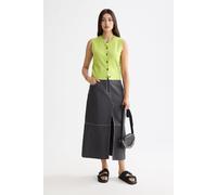 Scotch & Soda Workwear Midi Skirt With Front Slit Charcoal Art Talla: M | Faldas Midi Outlet | Mujer | Negro