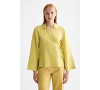 Scotch & Soda Wrap Shirt With Tie Closure Golden Green Talla: 38 | Manga Larga Outlet | Mujer | Verde