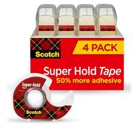 Scotch Super Hold, transparente, 4 rollos de cinta con dispensador