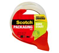 Scotch Sure Start Shipping Packaging Tape 1.88""""x 38.2 yd Designed for Packing Shipping and Mailing Quiet Unwind No Splitting or Tearin