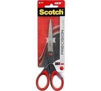 Scotch Tijeras de Precisión para Oficina con Hojas de Acero Inoxidable - 18 cm - Ideal para un Corte Preciso - Adecuada para Usarlas con la Mano Derecha o la Izquierda - Color Gris/Rojo