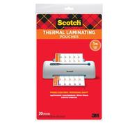 Scotch TP3855-20 20pieza(s) - Plastificador (Transparente, Brillante, Térmico, 0,0762 mm, 228,6 mm, 355,6 mm)