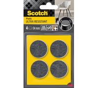 ScotchBlue Almohadillas de Fieltro Ultra Resistentes SP87A36, Adhesivo, Ø 34 mm, Paquete de 4, Gris, Blanco