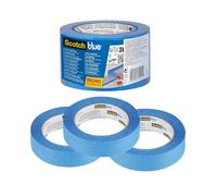 ScotchBlue Cinta de Enmascarar Multisuperficie, 3 Rollos (24 mm x 41 m) Cinta de Pintor Azul Scotch para Pintar y Decorar, Interior y Exterior, 100% PEFC