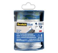 ScotchBlue Dispensador de Cinta de enmascarar y Film PTD2093EL-24-S, 60.9 cm x 27.4 m, 1 Rollo/Caja, Transparente, Standard