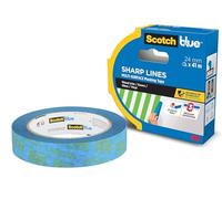 ScotchBlue Sharp Lines - Cinta adhesiva avanzada de 24 mm x 41 m, cinta adhesiva Scotch para líneas de pintura superafiladas, interior y exterior, con tecnología avanzada 3M, fuentes controladas por