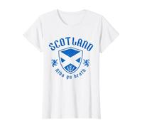 Scotland Alba Gu Brath Bandera Escocesa Orgullo Vintage Camiseta gráfica económica, Mujer, Blanco, M