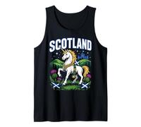 Scotland Outfit for Women Men Scottish Unicorn Flag Thistle Camiseta sin Mangas