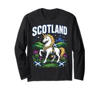 Scotland Outfit for Women Men Scottish Unicorn Flag Thistle Manga Larga
