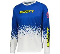 Scott 350 Race Evo Maillot de Motocross, blanco-azul, tamaño S para Hombres