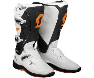 Scott 550 Botas de Motocross, blanco-naranja, tamaño 48 para Hombres