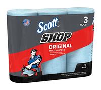 Scott 75143 Scott Shop Toallas, azul (3 rollos, 55 toallas/rollo, 165 toallas en total)