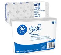 Scott Control Papel higiénico en rollo estándar 8518, Rollos de papel Higiénico blanco de 3 Capas, Certificado FSC, 36 rollos x 350 hojas(12.600 hojas)