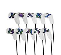 Scott Edward 10 Piezas de Cuero Hierro Cabeza de Golf Cubiertas Fuerte Cierre magnético Cuello Largo Proteger el Club claramente número Etiqueta