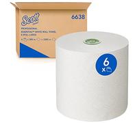 Scott Essential 6638 - Rollo de papel para toallas de papel (6 x 380 m, 2280 m), color blanco