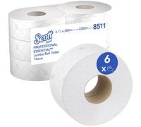 Kimberly-Clark Papel higiénico Scott Essential 8511 Jumbo 6 rollos x 380 m 2280 m en total 2 capas