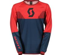Scott Evo Track Maillot de motocross para niños, Azul oscuro/rojo neón, Talla M
