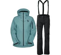 Scott Explorair 3L shell jacket/shell trousers set, señoras, azul claro/negro