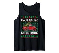 Scott Family Christmas Red Truck Personalised Funny Xmas Camiseta sin Mangas