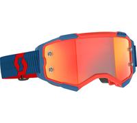 Scott Fury Chrome Dark Gafas de motocross, Azul oscuro/rojo neón, Talla única