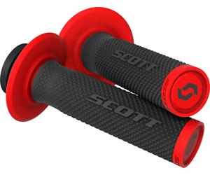 Scott SX II Lock-On Juego de puños + levas, negro-rojo
