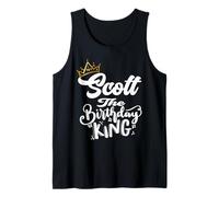 Scott The Birthday King - Camisa de feliz cumpleaños para hombres, niños y adolescentes Camiseta sin Mangas