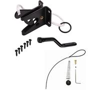 scottchen PRO Puerta autoblocante con resorte de hierro cargado con cierre de puerta ajustable Cable para vallas de madera de metal, negro